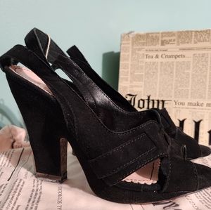 John Galliano suede heels